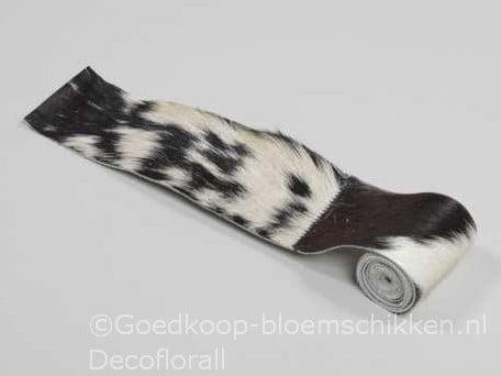 Kunstvel bontje Geit Zwart/Wit 7 cm rol 1 meter, Hobby en Vrije tijd, Knutselen, Nieuw, Ophalen of Verzenden