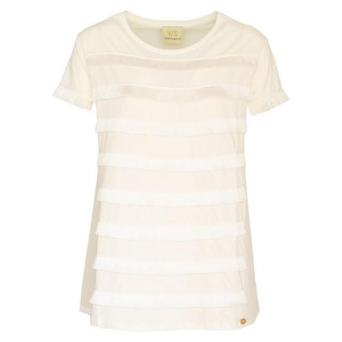 Verysimple • off-white shirt met franjes • 38 (IT44), Kleding | Dames, Tops, Wit, Nieuw, Maat 38/40 (M), Verzenden