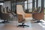 Design relaxfauteuil manueel Gealux Arc TR 2020 in leer., Ophalen of Verzenden, Nieuw, Leer