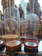 Stolp (7) - Mongeblazen Antiek Glas en Houten Voet -