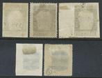 Fiume 1921 - 5 mooie variëteiten; twee met omgekeerde opdruk, Gestempeld
