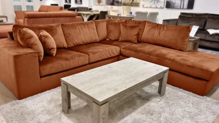 Hoekbank Loenen - hoekbanken - Cognac, Huis en Inrichting, Banken | Sofa's en Chaises Longues, Nieuw, Stof