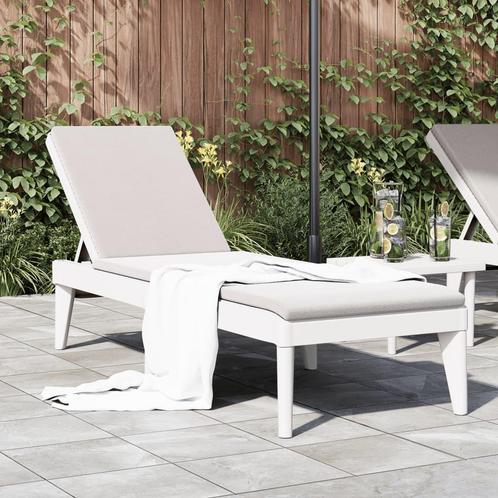 vidaXL Ligbed 186x60x29 cm polypropeen wit, Tuin en Terras, Ligbedden, Nieuw, Verzenden