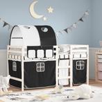 vidaXL Kinderhoogslaper met tunnel 90x190 cm grenenhout wit, 90 cm, Eenpersoons, Verzenden, Wit