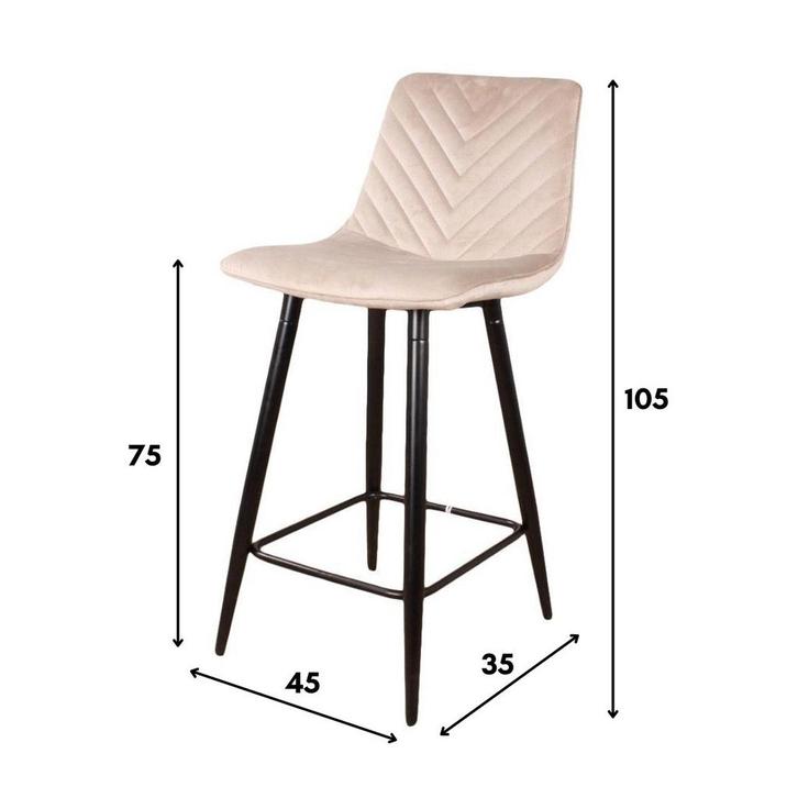 Gaby barkruk velvet 75 cm 2.0 - goud, Huis en Inrichting, Stoelen, Nieuw, Ophalen of Verzenden