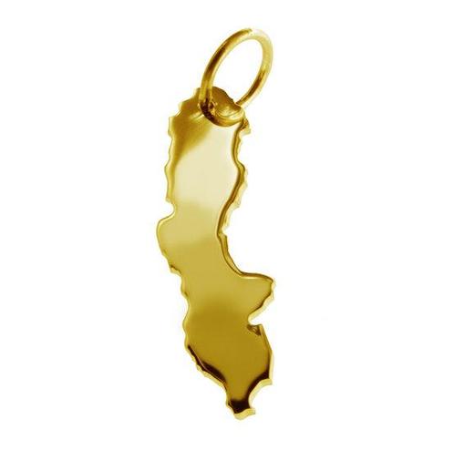 Gouden Landkaart Zweden ketting hanger, Sieraden, Tassen en Uiterlijk, Kettinghangers, Verzenden