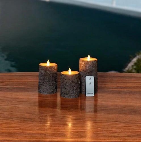 Ledkaarsenset berkenschors donker 3d flame moving annas, Hobby en Vrije tijd, Knutselen, Nieuw, Ophalen of Verzenden