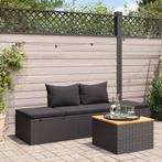vidaXL Ligbed met kussens poly rattan zwart, Tuin en Terras, Ligbedden, Verzenden, Nieuw