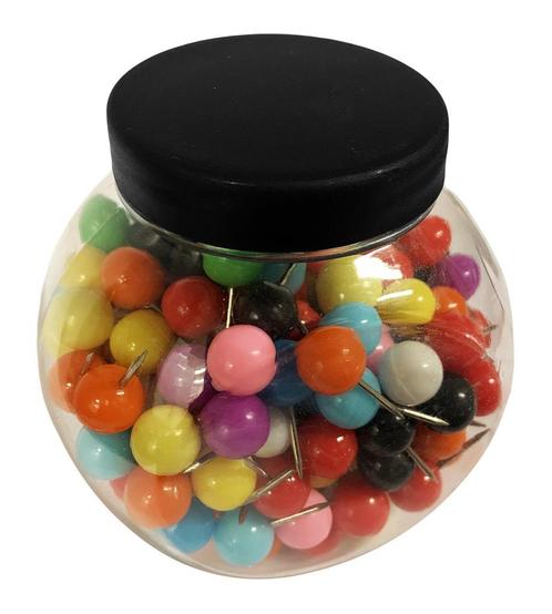Punaises met bolle kop, mixkleuren, 150 stuks in doosje, Doe-het-zelf en Verbouw, Gereedschap | Handgereedschap, Nieuw, Ophalen of Verzenden