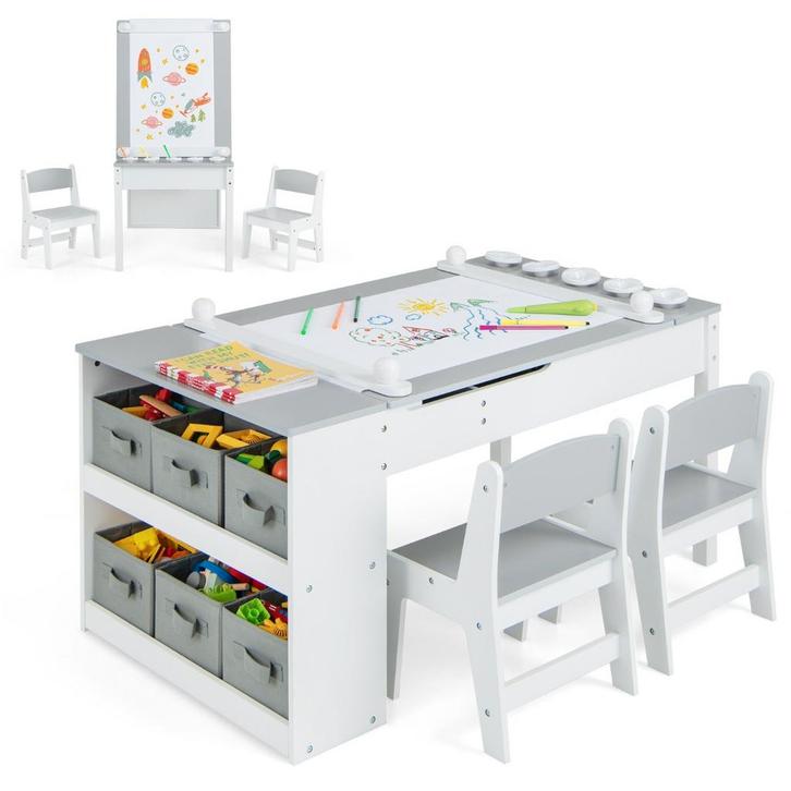 LIVSK Multifunctionele Kindertafel en Stoel Set - 2-in-1 met, Kinderen en Baby's, Kinderkamer | Tafels en Stoelen, Nieuw, Verzenden