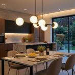 Hanglamp bollen | Bali | 90 cm | 6-lichts | Zwart, Ophalen of Verzenden, Nieuw, Metaal, 75 cm of meer