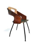 Carlo Ratti - Stoel - Aangepast of Onbekend - Hout, Leder,, Antiek en Kunst