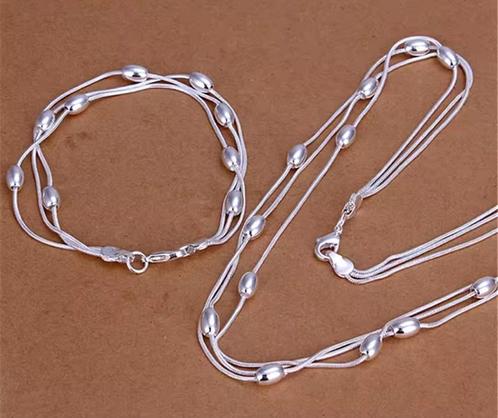 Zilver 925 sieraden set - ketting en armband - meerdere, Sieraden, Tassen en Uiterlijk, Armbanden