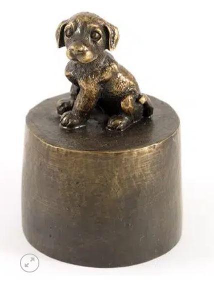 Honden urn verbronsd Puppy Teckel, Dieren en Toebehoren, Honden-accessoires, Nieuw