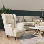 vidaXL Fauteuil fluweel crèmewit, Huis en Inrichting, Fauteuils, Verzenden, Nieuw
