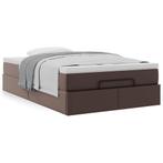 vidaXL Ottoman bed met matras 120x200cm kunstleer bruin, Overige materialen, Bruin, Verzenden, Nieuw