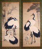 Pine Bamboo Plum -  Moon and Bird - Cranes - Double scroll -