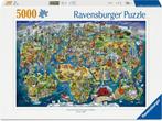 Illustrated World Map Puzzel (5000 stukjes) | Ravensburger -, Hobby en Vrije tijd, Denksport en Puzzels, Verzenden, Nieuw