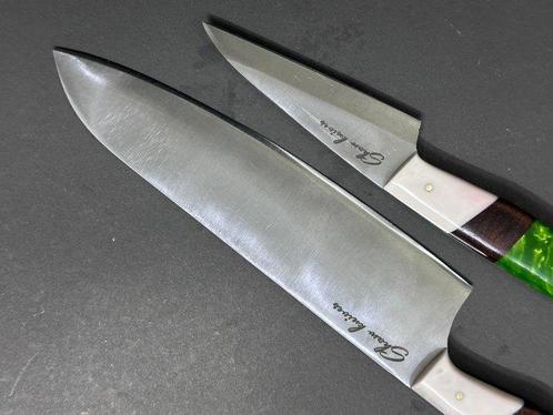 Shaw Knives - R0083 - Tafelmes (2) - Hars, Staal, Zilver -, Antiek en Kunst, Antiek | Keukenbenodigdheden