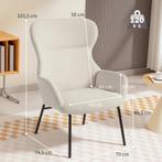 Moderne Gestoffeerde Stoel In Oorfauteuil-stijl, Hoge Rugleu, Huis en Inrichting, Stoelen, Verzenden, Nieuw