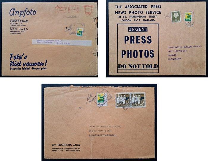 Nederland 1964 - 3 zeldzame treinbrieven met zegel van 50 ct, Postzegels en Munten, Postzegels | Nederland