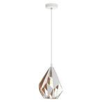 EGLO Carlton 1 Hanglamp - 1 lichts - E27 - Wit - Goud, Verzenden, Nieuw