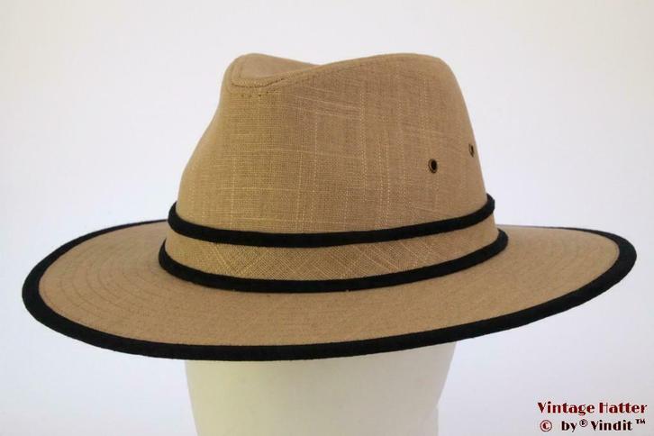 Outdoor gleufhoed Hawkins beige linnen 58, 59, 60 & 61 nieuw, Kleding | Heren, Hoeden en Petten, Hoed, Nieuw, Ophalen of Verzenden