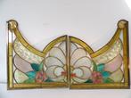 Art Deco Glas-in-loodraam (2) - 1940-1950, Antiek en Kunst, Kunst | Designobjecten