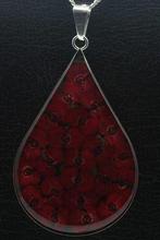 Zilveren Passiebloem druppel groot ketting hanger, Verzenden, Nieuw