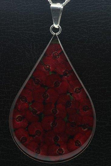 Zilveren Passiebloem druppel groot ketting hanger, Sieraden, Tassen en Uiterlijk, Kettinghangers, Verzenden
