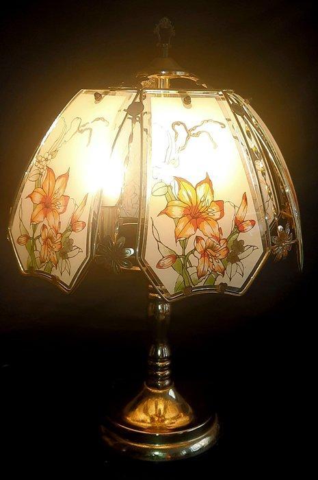 Bureaulamp - Glas, Messing, Antiek en Kunst, Curiosa en Brocante