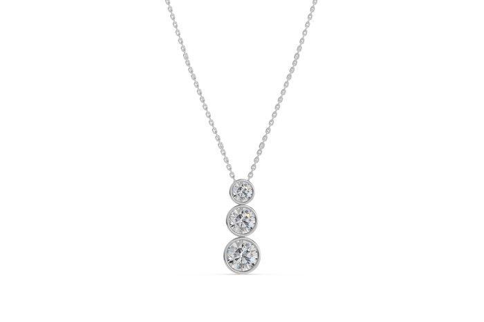 Halsketting - 14 karaat Witgoud - 2.92ct. tw. Diamant, Sieraden, Tassen en Uiterlijk, Kettingen