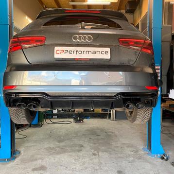 Audi A3 / S3 look sportuitlaat + diffuser RS3 RS4 S4 RS5 S5