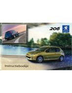 2004 PEUGEOT 206 INSTRUCTIEBOEKJE NEDERLANDS, Auto diversen, Handleidingen en Instructieboekjes