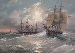 Vitalii Karpenko (1963) - Seascape with ships, night