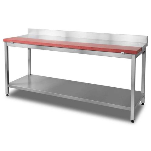 HCB Snijwerktafel - 200 cm - RVS - Polyethylene, Zakelijke goederen, Horeca | Keukenapparatuur, Nieuw in verpakking, RVS Meubilair