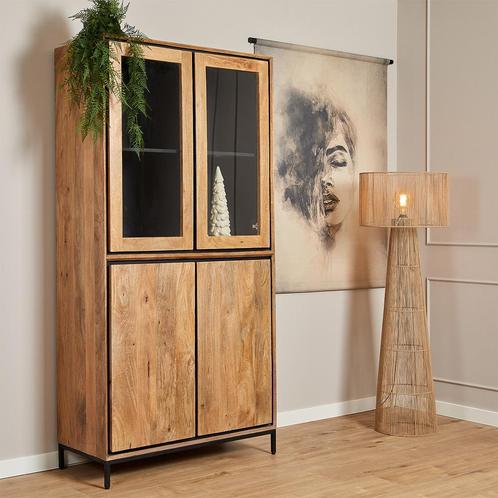 *WOONWINKEL* Starfurn RichWood Mangohout Vitrine Buffetkast, Huis en Inrichting, Kasten | Wandmeubels, Nieuw, Verzenden