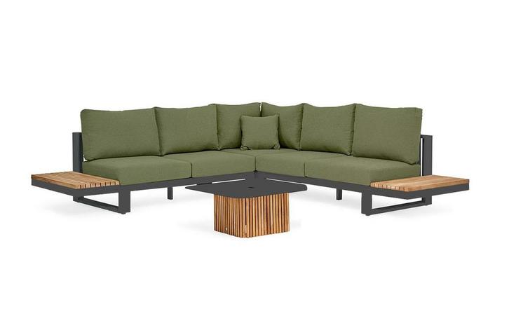 Suns Savona Sunproof hoek loungebank forest green met, Tuin en Terras, Tuinsets en Loungesets, Ophalen of Verzenden