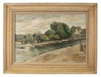 Scuola francese (XX), Firmato F. Renaudt - Paesaggio lungo