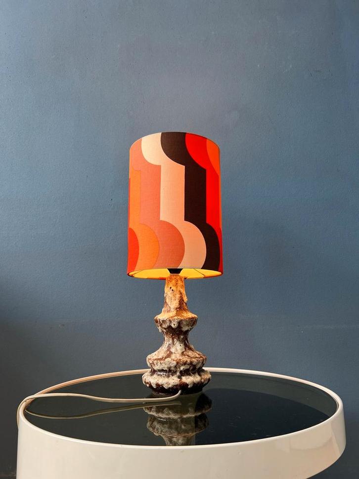 Orange Ceramic West Germany Fat Lava Space Age Table Lamp, Huis en Inrichting, Lampen | Tafellampen, Nieuw, Ophalen of Verzenden