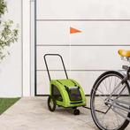 vidaXL Hondenfietstrailer oxford stof en ijzer groen, Dieren en Toebehoren, Verzenden, Nieuw