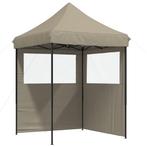 Partytent inklapbaar pop-up met 2 zijwanden taupe (Overige), Verzenden, Nieuw