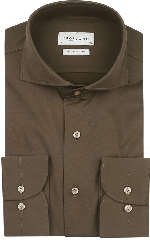 Profuomo Japanese Knitted Overhemd Army Groen maat 44 Heren, Kleding | Heren, Overhemden, Nieuw, Verzenden