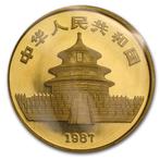 China. 1987 1 oz ¥100 CNY Chinese Gold Panda BU Coin