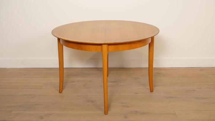 Vintage ronde eettafel  | Uitschuifbaar | 1960s, Huis en Inrichting, Tafels | Eettafels, Ophalen of Verzenden