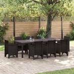 vidaXL Tuinstafel Bruin 250 x 100 x 73 cm poly rattan, Tuin en Terras, Verzenden, Nieuw
