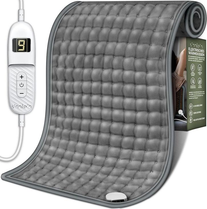 Warmtekussen - Elektrisch kussen - 42x32 cm - Grijs - Sinnle, Huis en Inrichting, Woonaccessoires | Plaids en Woondekens, Zo goed als nieuw