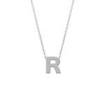 RVS Letter R hanger + ketting  45-50 cm in edelstaal, Nieuw, Verzenden
