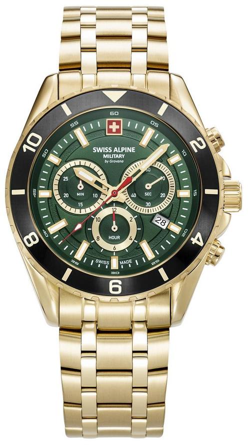 Swiss Alpine Military 7034.9118 Sierra Chrono horloge, Sieraden, Tassen en Uiterlijk, Horloges | Heren, Staal, Nieuw, Staal, Overige merken