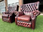 Originele CHESTERFIELD oor fauteuils/stoelen  leer zetel, Huis en Inrichting, Zo goed als nieuw, Leer